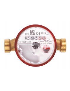 Compteur d'eau à jet unique pré-équipé capteur radio Eau chaude DN15 104510514
