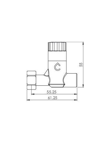 Robinet WC chromé droit anticalcaire 3 8" 106010207