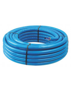 Tube P.E.R pré-gainé isolé bleu PEX B diam 16 50M 1130-16-50S