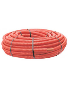 Tube P.E.R pré-gainé rouge PEX B diam 12 200M 113-12-200S