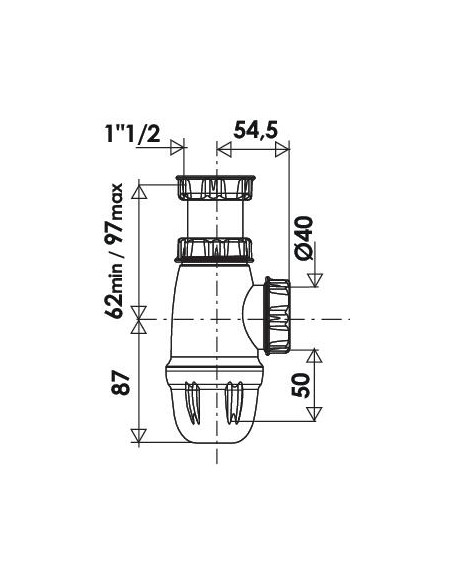 SIPHON D'EVIER M PLAST 1"1 2 115-40