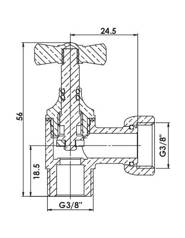 Robinet d'arrêt équerre monobloc 3 8" 153-44
