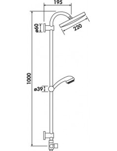 Colonne Douche réglable RONDE 1jet chrom 2118 2