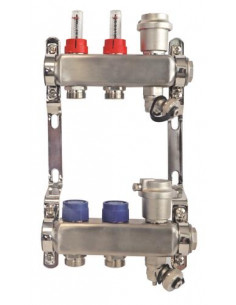 Ensemble collecteurs en inox 2 Sorties sans vanne 2233-02-26