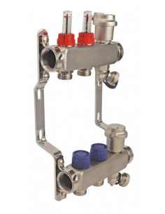 Ensemble collecteurs en inox 2 Sorties sans vanne 2233-02-26 2