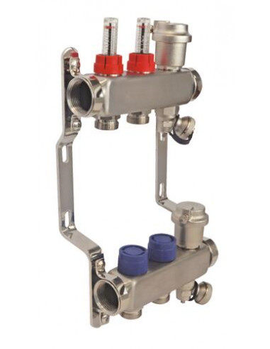 Ensemble collecteurs en inox 2 Sorties sans vanne 2233-02-26