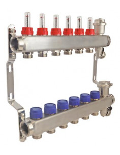 Ensemble collecteurs en inox 6 Sorties sans vanne 2233-06-26 2