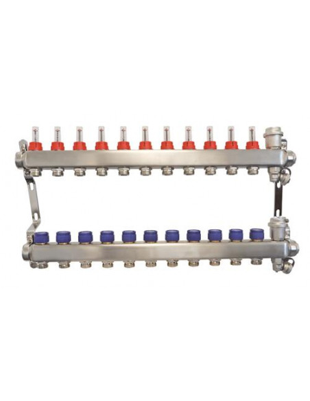 Ensemble collecteurs en inox 11 Sorties sans vanne 2233-11-26