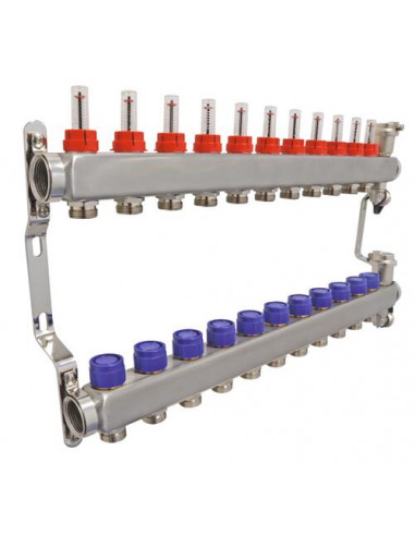 Ensemble collecteurs en inox 11 Sorties sans vanne 2233-11-26