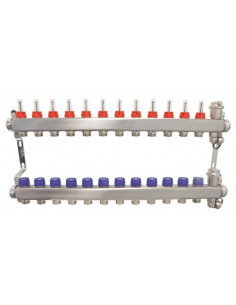 Ensemble collecteurs en inox 12 Sorties sans vanne 2233-12-26