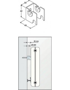 JEU DE 2 SUPPORTS RAD ACIER LAMELLAIRE 23120 2