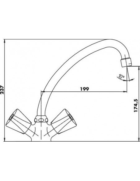 Melangeur evier bec tube tete cl 2700-4