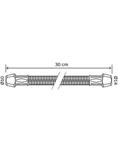 Flexible à 2 raccords bicône pour tube cuivre 300 Cu14Cu10 2985-11