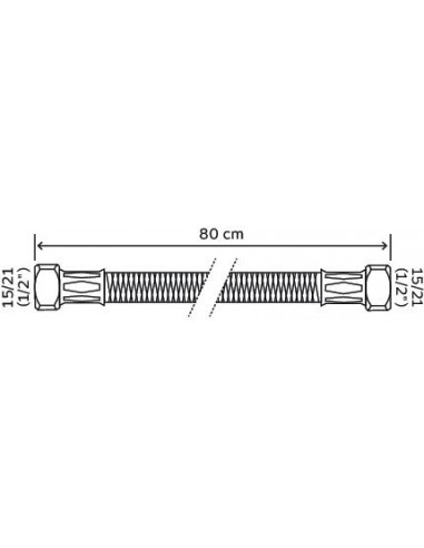 Flexible de raccordement sanitaire double femelle 800 FF1 2" 2985-33
