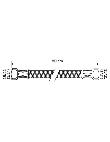 Flexible de raccordement sanitaire double femelle 800 FF1 2" 2985-33