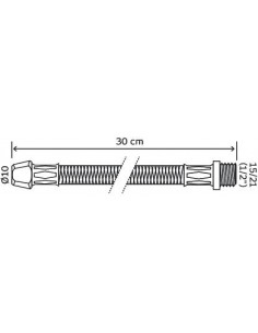 Flexible à 1 raccord mâle et 1 raccord bicône pour tube cuivre 300 Cu10M1 2" 2985-43 2
