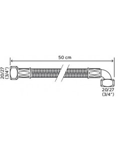 Flexible à 1 écrou tournant et 1 raccord coudé écrou tournant 500 F3 4"F3 4" 2985-65 2