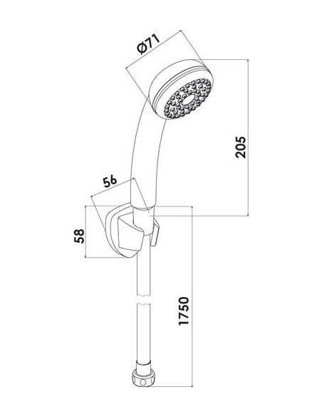Douchette monojet diam 70 +flexible+support 324116