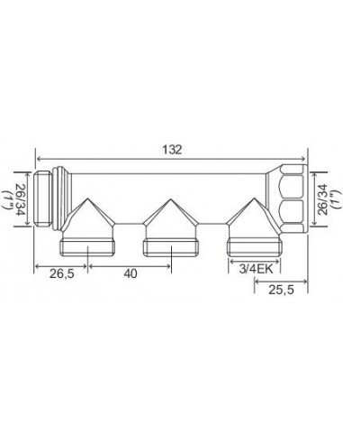 Collecteur de distribution laiton EASYLOCK Nu 3 Sorties 1" 4020-03-26