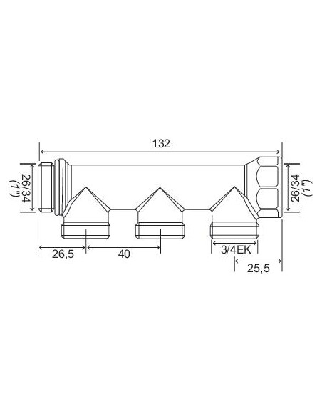 Collecteur de distribution laiton EASYLOCK Nu 3 Sorties 1" 4020-03-26
