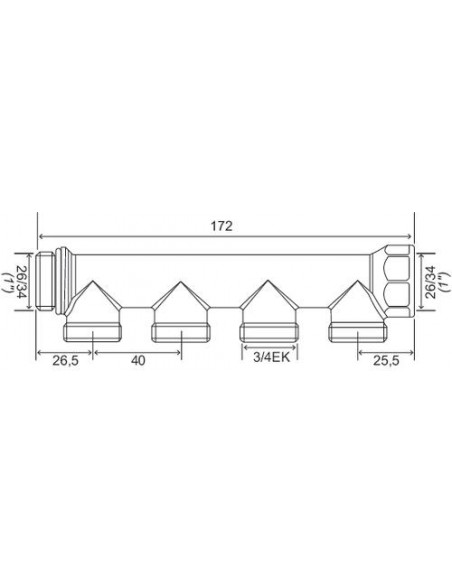Collecteur de distribution laiton EASYLOCK Nu 4 Sorties 1" 4020-04-26