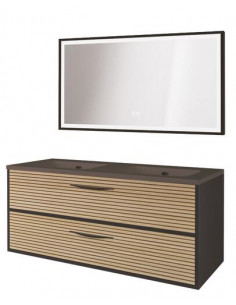 Meuble DUBAI 120 noir-acacia mir SEVILLE 402112060