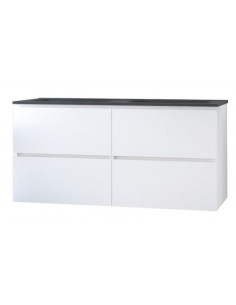Mble OSLO 120 blanc mat 4 tir pl noir 402117508