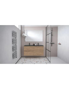 Meuble OSLO 120 bois 4 tiroirs plan noir 402117509 2