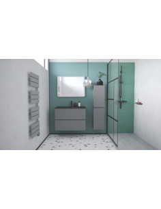 Meuble OSLO 120 gris 4 tiroirs plan noir 402117513 2