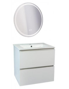 MBLE OSLO 60 2T BLANC MAT MIROIR LOUXOR 402117514