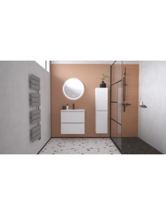 MBLE OSLO 60 2T BLANC MAT MIROIR LOUXOR 402117514 2