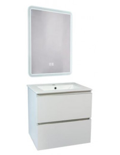 MBLE OSLO 60 2T BLANC MAT MIROIR ATHENES 402117515