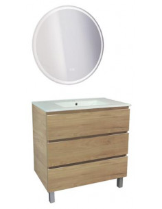 MEUBLE OSLO 80 3T BOIS MIROIR LOUXOR 402117528