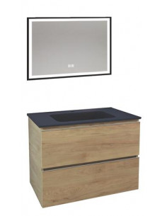 MEUBLE OSLO 80 PN 2T BOIS MIROIR SEVILLE 402117546