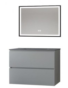 MEUBLE OSLO 80 PN 2T GRIS MIROIR SEVILLE 402117548