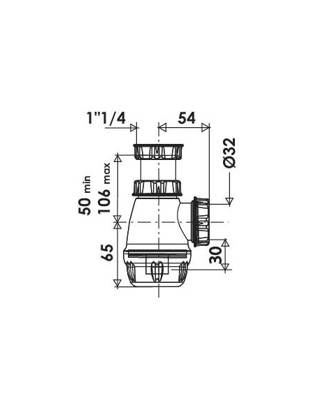 SIPHON BIDET M P BLANC 1"1 4 426-33