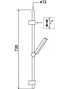 Ensemble Barre 1jet Carré chrome 45603 2
