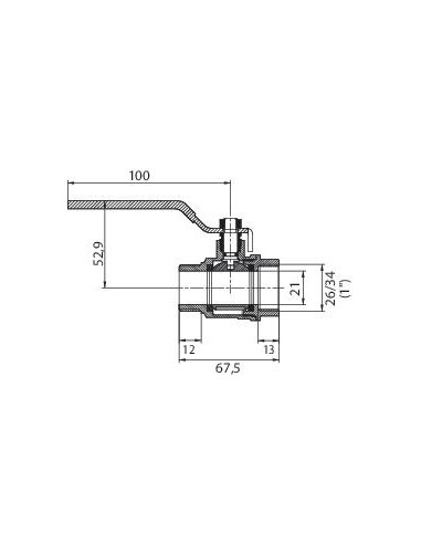 Vanne à sphère mâle femelle V470 Poignée Plate MF1" 470-26MF