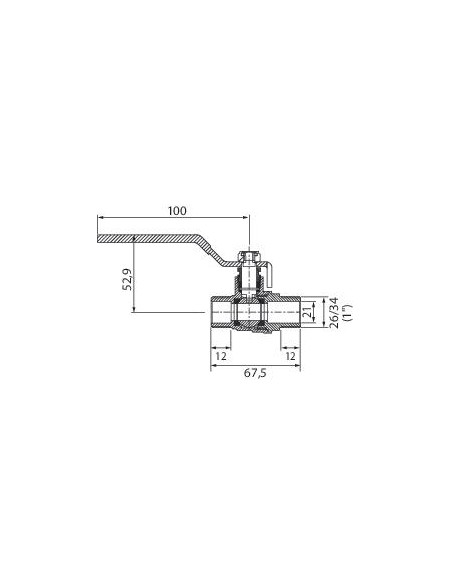 Vanne à sphère mâle mâle V470 Poignée Plate MM1" 470-26MM