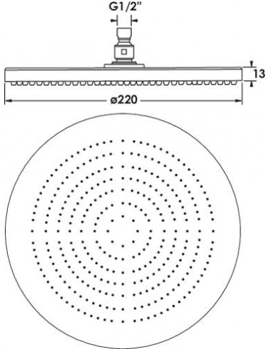 Douche de tête Ronde Diam 220 mm anti ca 4905C