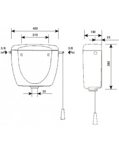 Réservoir haut simple volume Primo 08 501511002 2