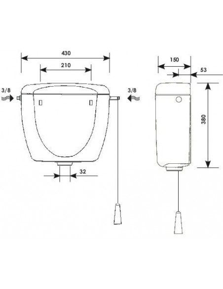 Réservoir haut simple volume Primo 08 501511002