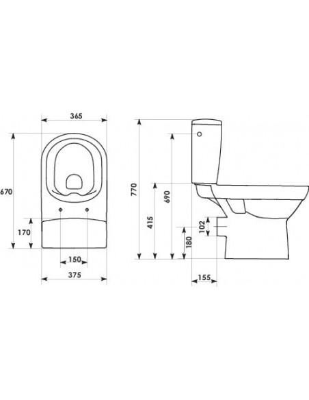 Pack WC sol caren ss bride 3 5L abat fc 501512007