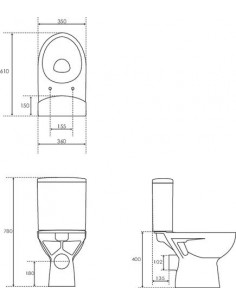 Pack wc Ss bride carrenné frein declip 501512018 2