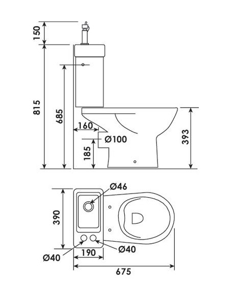 Pack WC sans bride 3 6L lave mains 501512019