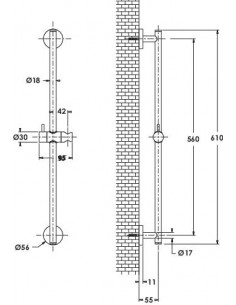 Ensemble barre monojet avec flexible PVC 503012501 2