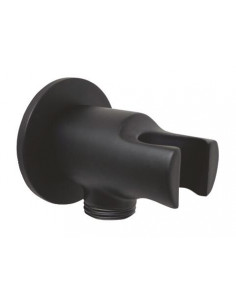 Support douchette mural rond noir mat 503013014
