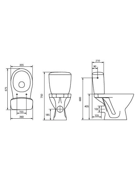 Pack WC Blanc 3 6L NF 5053