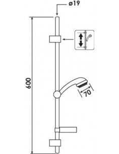 Barre de douche douchette bi jet 506216 2