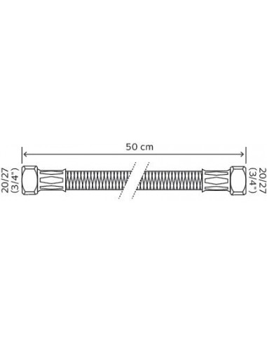 Flexible droit à écrous tournants L500 F3 4 F3 4 5654-50